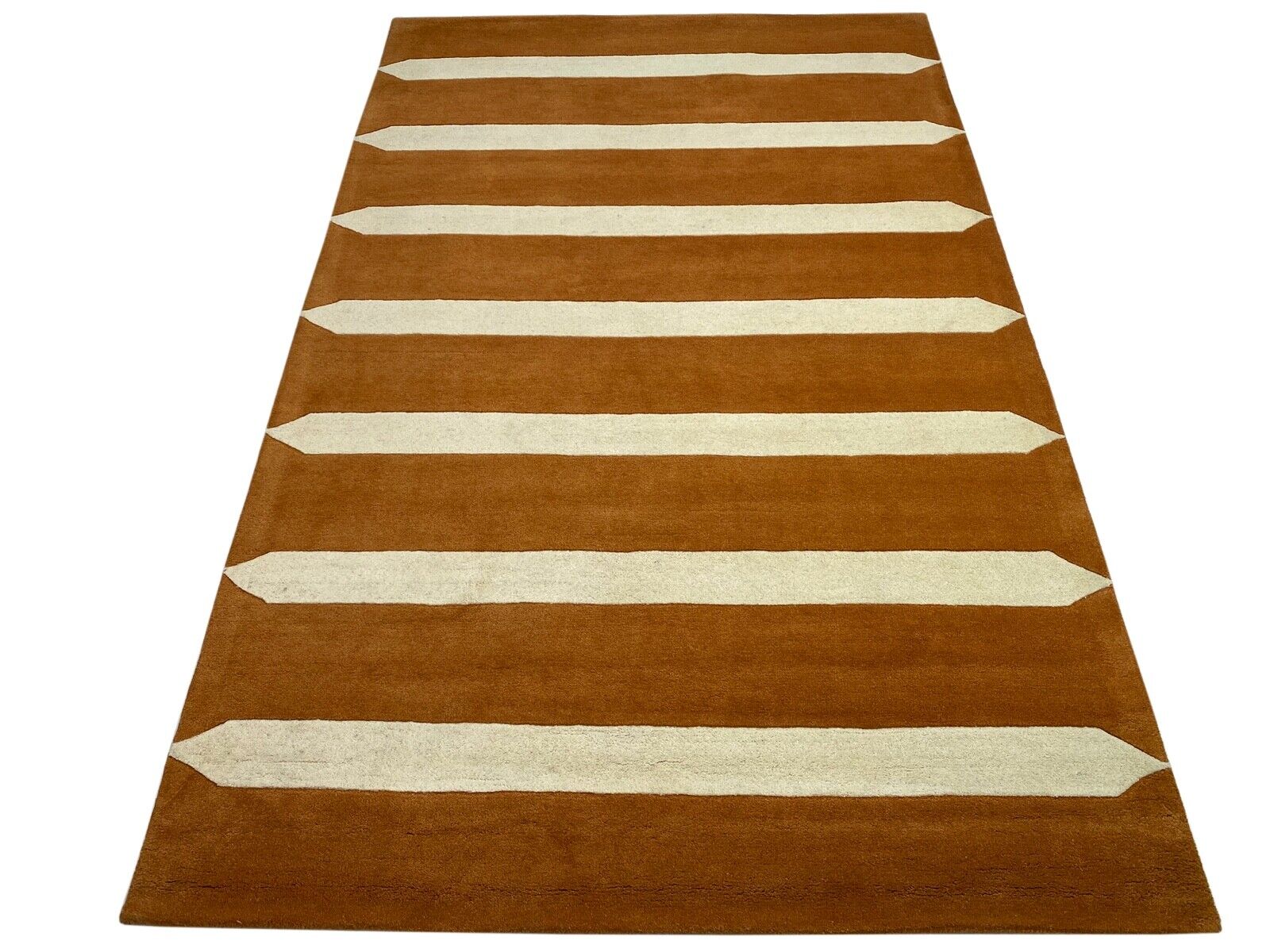 Orientteppich Rost Beige 100% Wolle Handgetuftet Bronzefarbe Teppich 155X245 CM