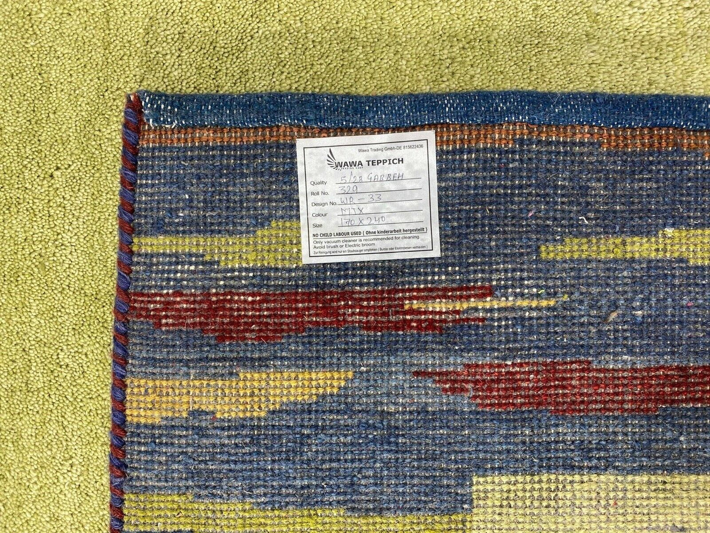 Gabbeh Teppich 100% Wolle Pista Hell Grün Handgeknüpft 170X240 cm WR33