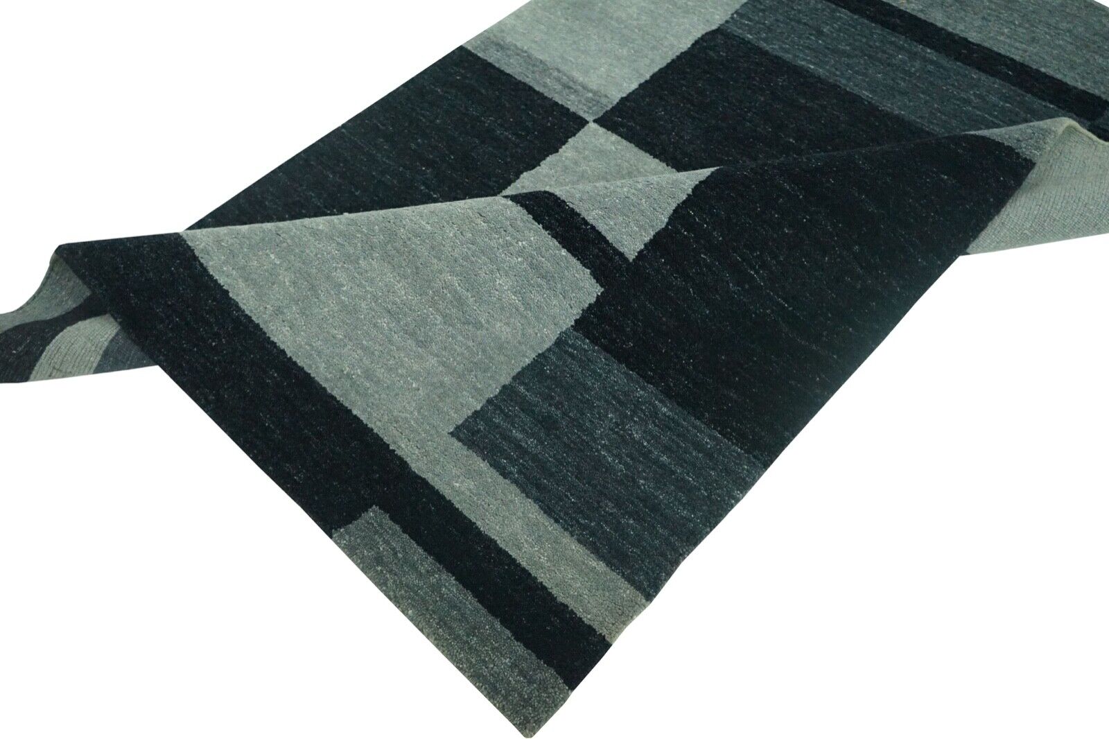 Tappeto grigio e nero, 100% lana, tessuto a mano, 124x184 cm, tappeto orientale Lori Lr437