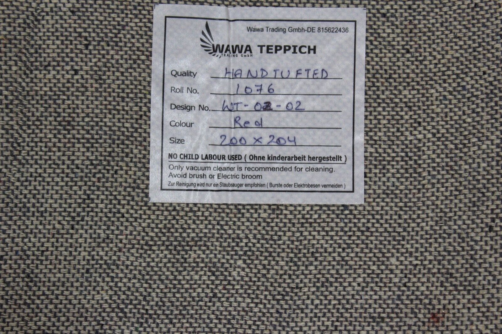 Rot Teppich 200X200 CM 100% Wolle Handarbeit Designer Orientteppich WT2