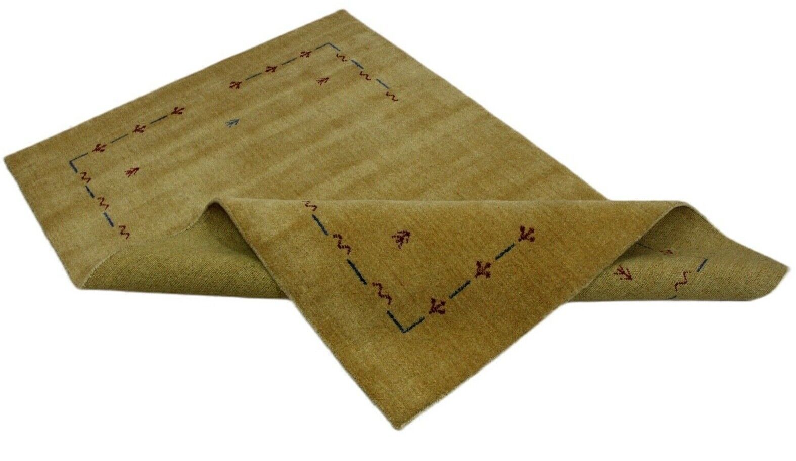 Orientteppich Gabbeh Loom Handgefertigt  Teppich 100% Wolle 120X180 cm Gold