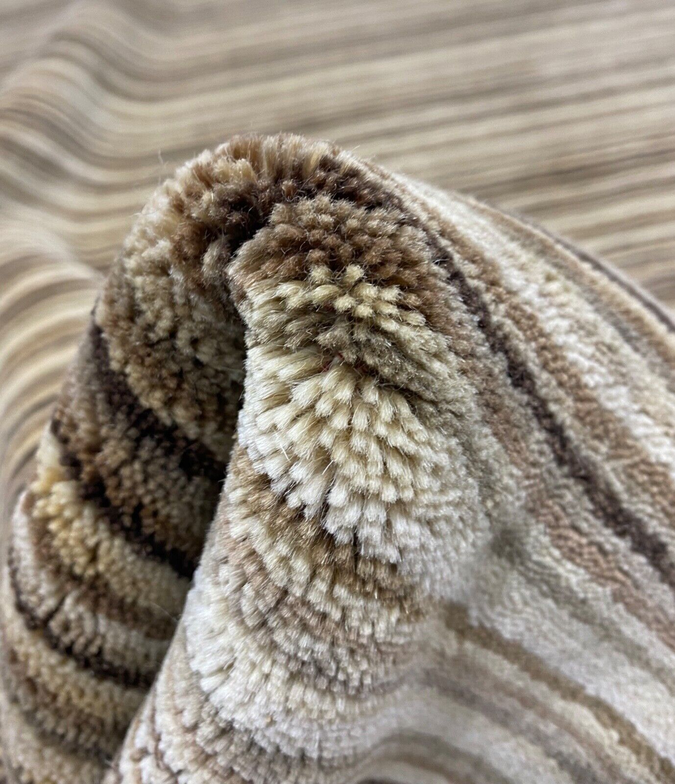 Teppich 100% Wolle Gabbeh Braun Beige Grün  loom lori Handgewebt 136x203 cm S185