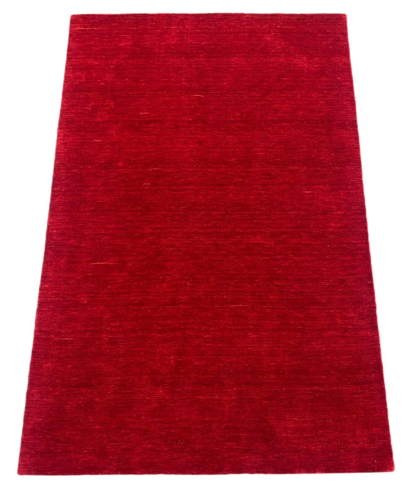 Rot Teppich 100% Wolle Gabbeh 120x180 cm Handgewebt einfarbig gefärbt G543