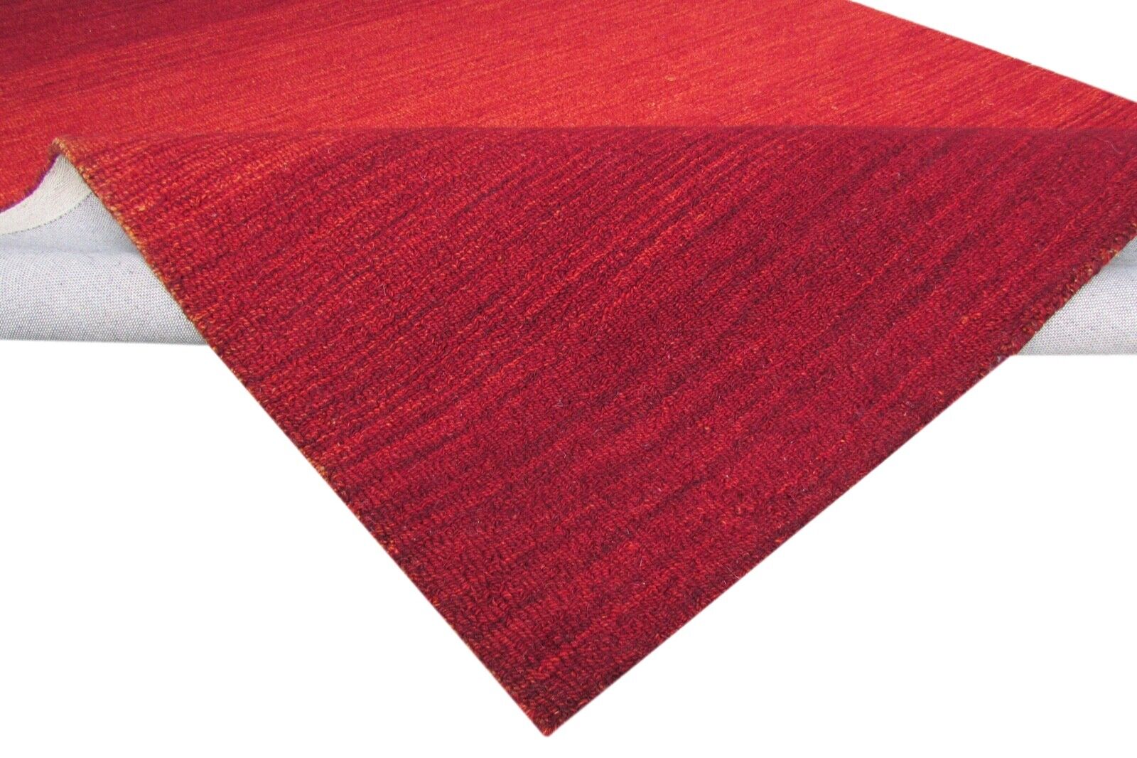 Orange red rug, 100% wool, 170 x 240 cm, solid color, hand-tufted, T801