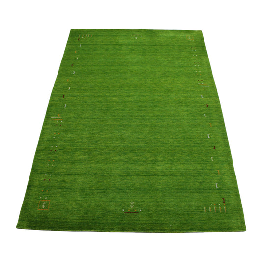 Grün 100% Wolle Gabbeh Teppich Loom Handgefertigt Orientteppich 200x300 cm WR117