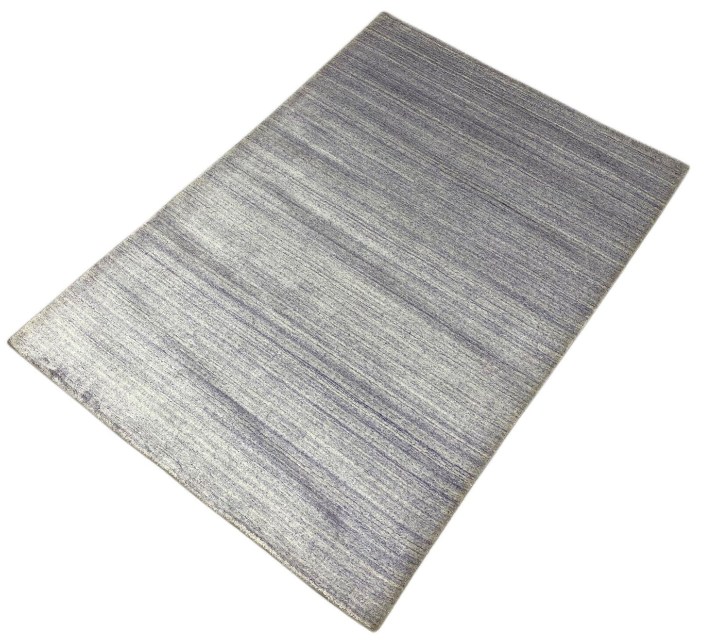 Blau Silber Teppich Gabbeh 100% Wolle loom lori Handgewebt 124x180 cm S180