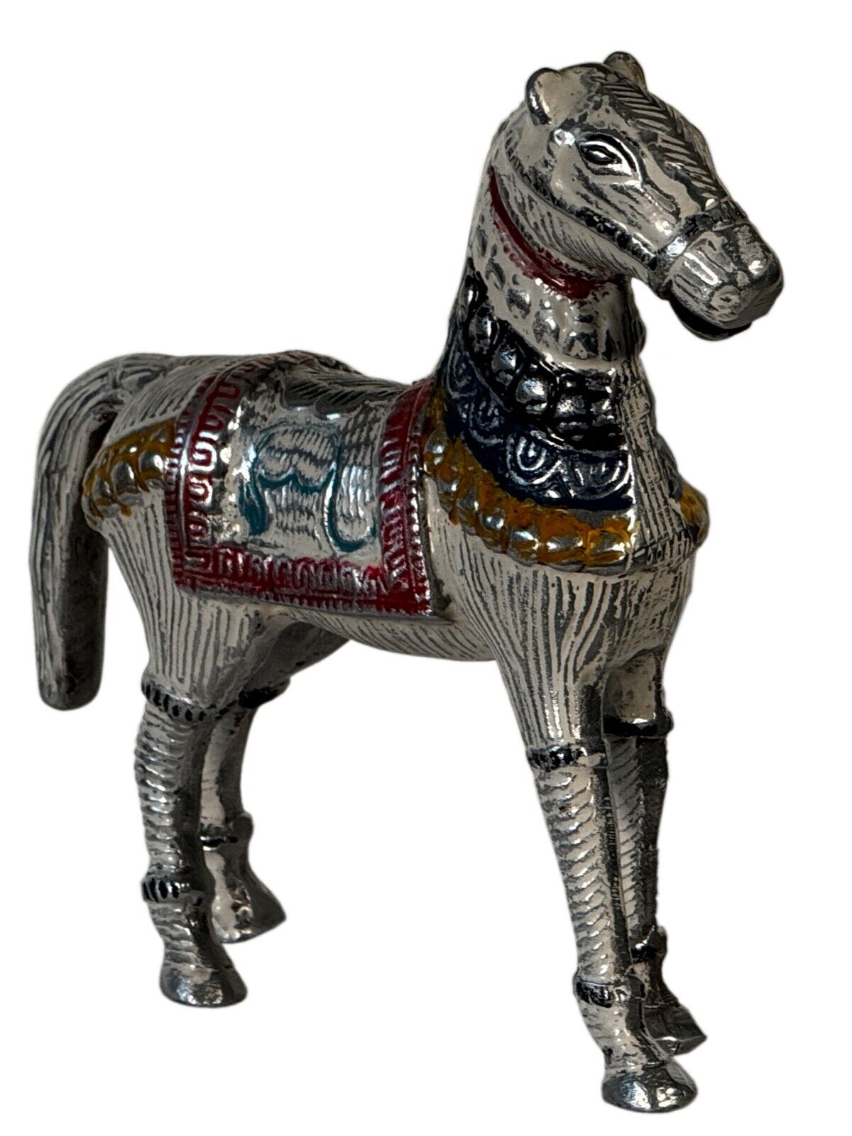 Skulptur Deko PFERD Aluminiumsockel HORSE Figur STATUE Handgefertig