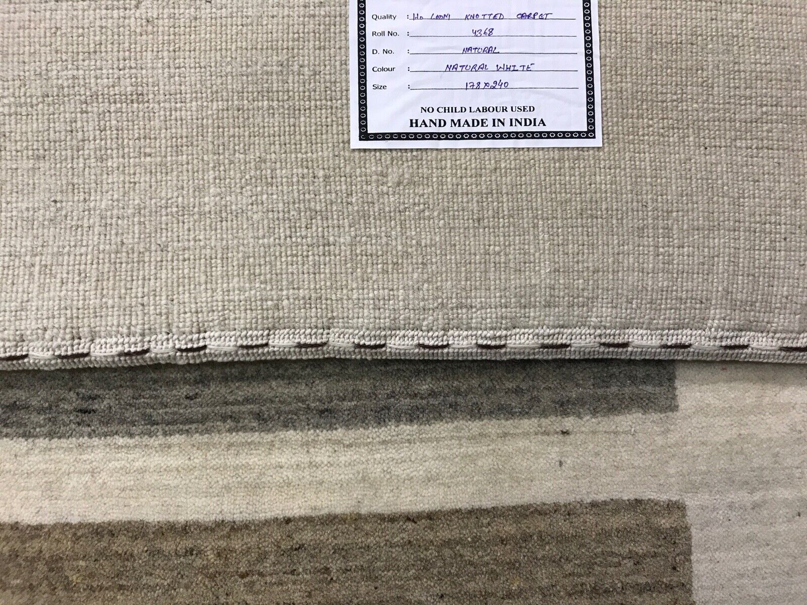 Gabbeh smėlio spalvos kilimas, 100 % vilnonis rytietiškas kilimas, Debbich loom, Lori Buff, 180 x 240 cm 