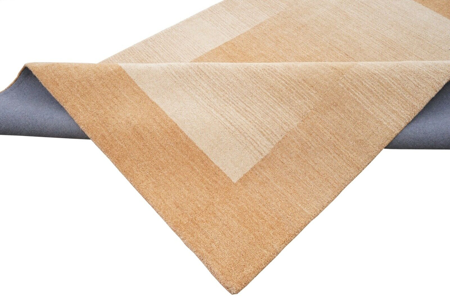 Teppich 100% Wolle Gold Beige 160X230 cm Handgetuftet Orientteppich HT316u