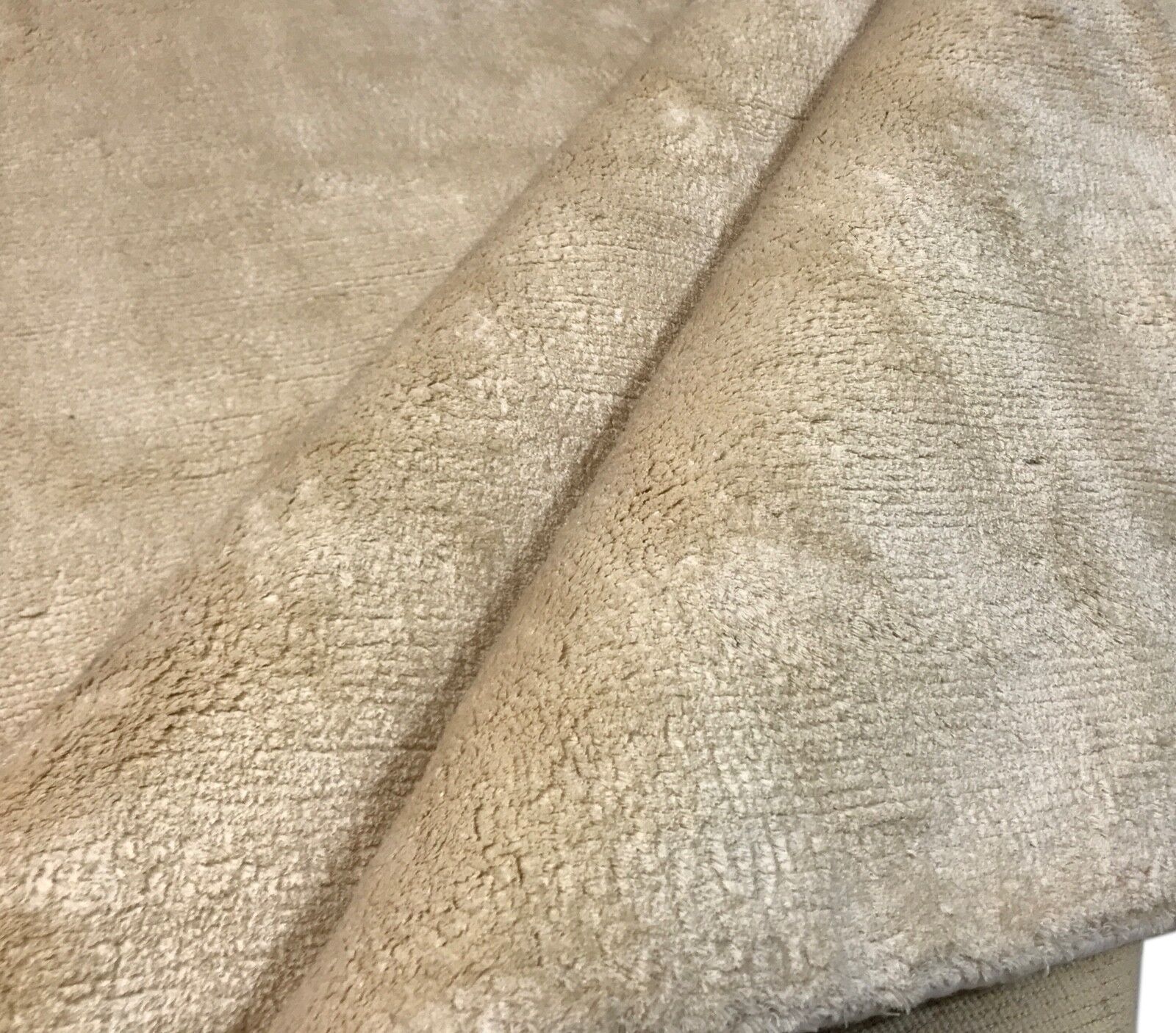 Tappeto orientale 170x240 cm Tappeto beige Tessuto a mano Viscosa Fatto a mano Tinta unita
