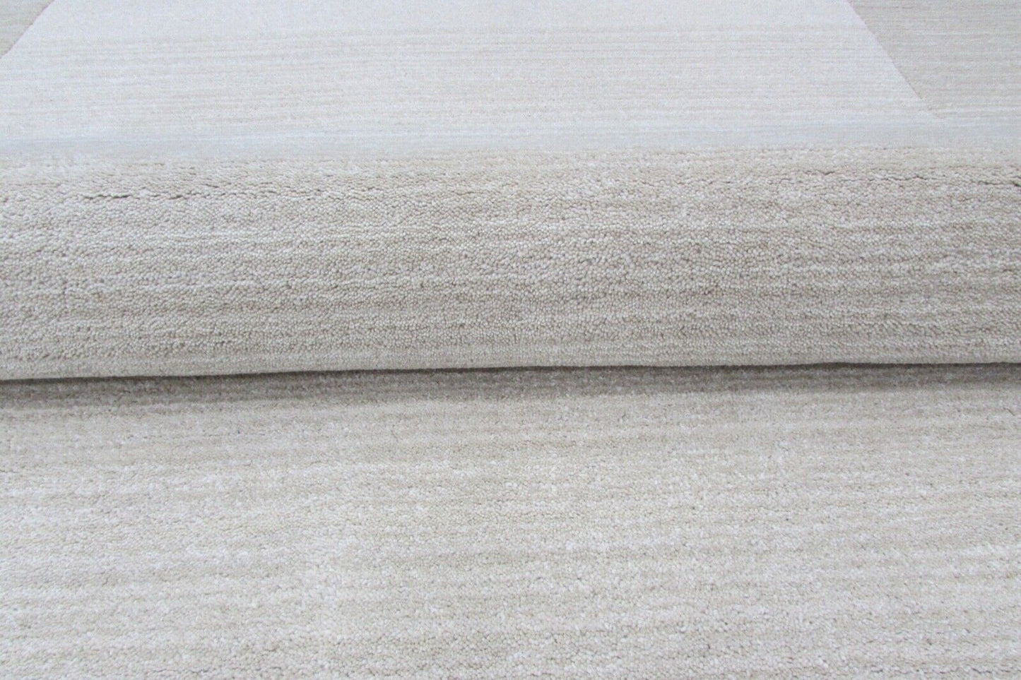 100% Wolle 160X230 cm Handarbeit Beige Teppich Handgetuftet Elfenbeinfarbe T837