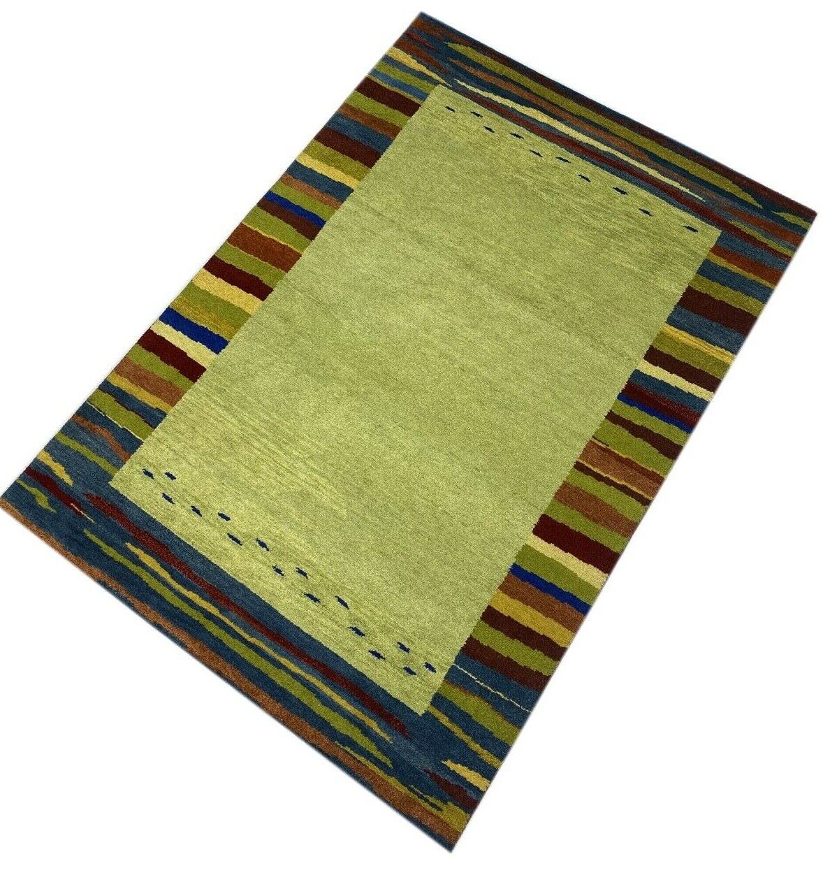 Gabbeh Teppich 100% Wolle Pista Hell Grün Handgeknüpft 170X240 cm WR33