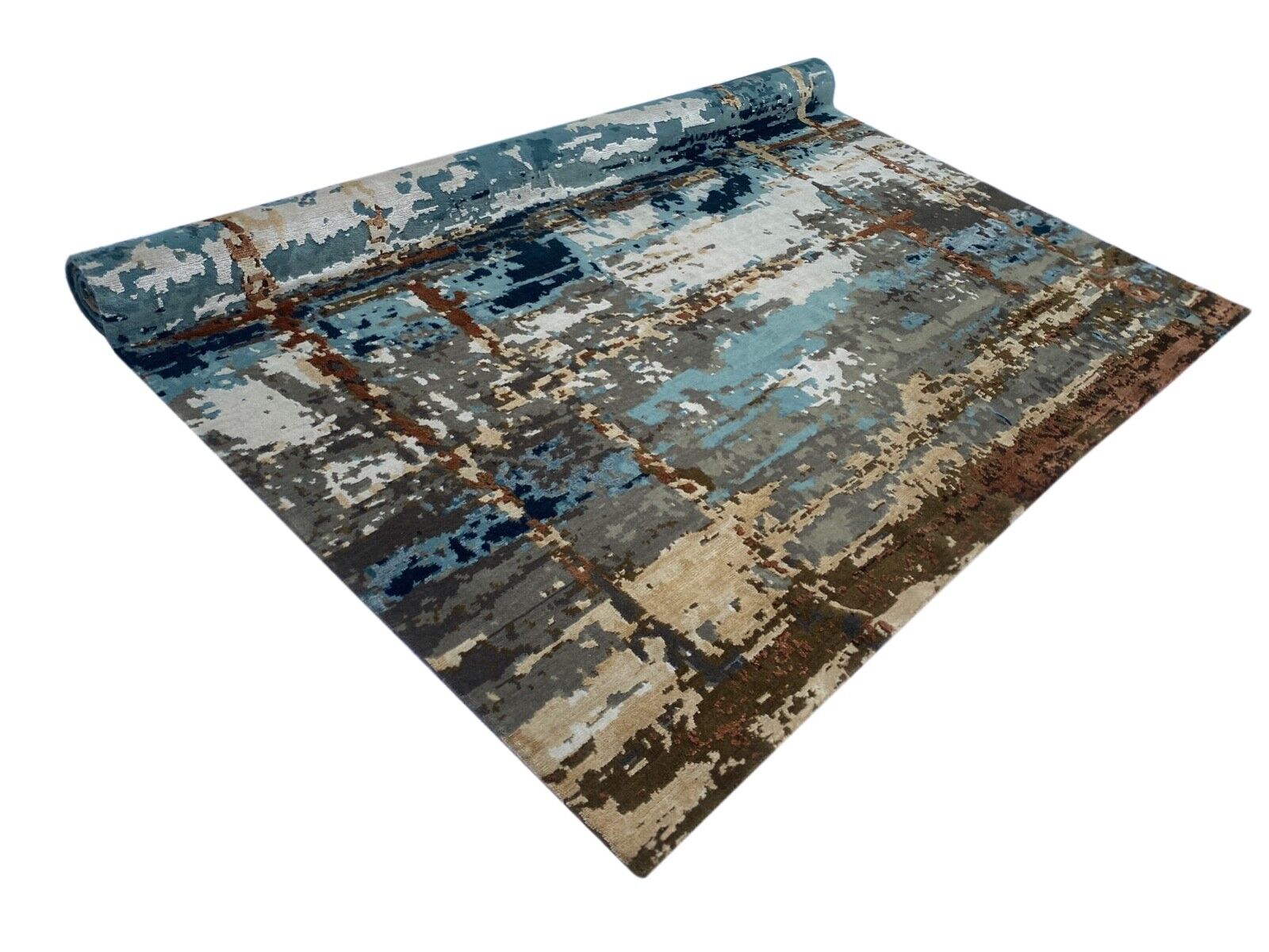 Handgeknüpft Nepal Teppich Einzigartiges Design Bambus seide Wolle 250X300 cm