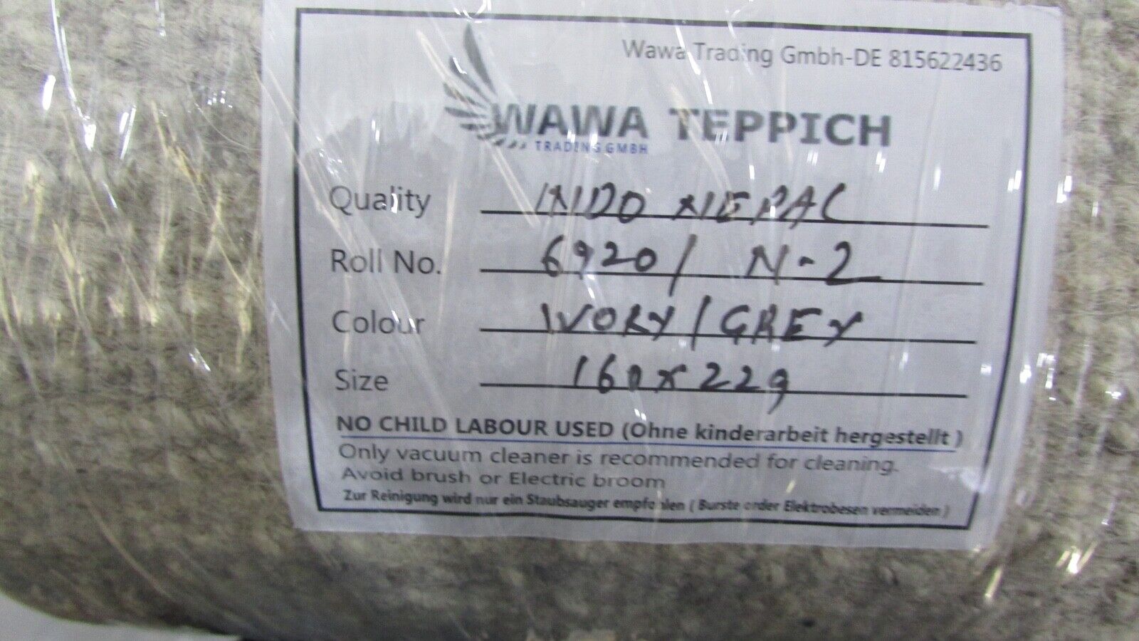 Nepal Rug, Hand-Knotted, Grey Beige, 100% Wool, Oriental Rug, 160x229 cm, N-2