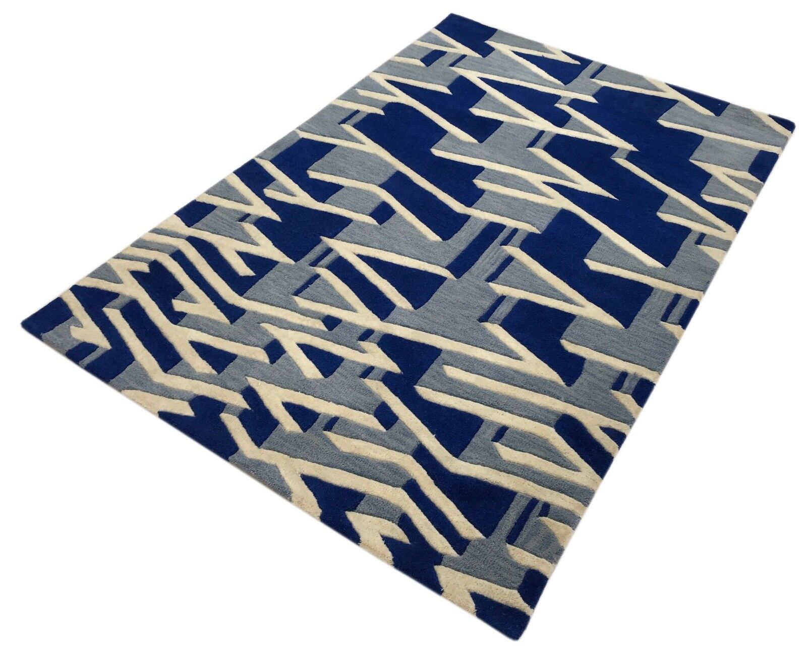 Tapis design 120x180 cm, fait main, 100% laine, tufté à la main, effet 3D