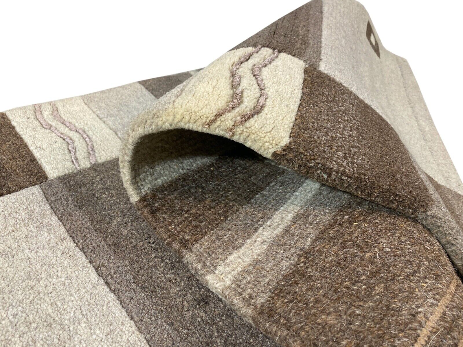 Indo Nepal Teppich Handgeknüpft Grau Beige Braun 120X180 cm Wolle Orientteppich