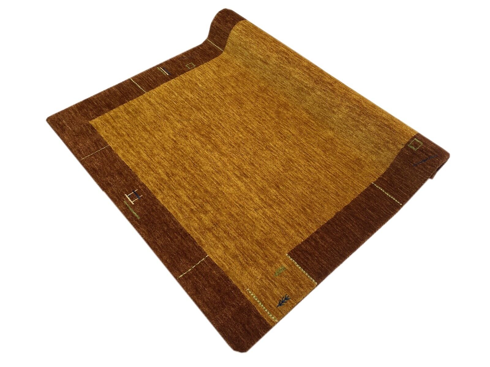 Orange Gold 100% Wolle Gabbeh loom Teppich 175X240 cm Handgewebt WR125