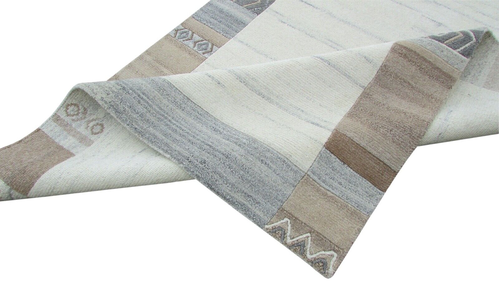 Nepal Teppich Handgeknüpft Beige 100% Wolle Orientteppich Braun 160X220 cm N-147