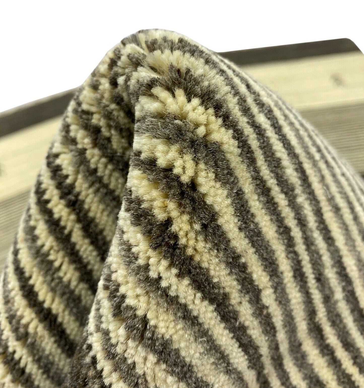 Gabbeh Teppich 100% Wolle Grau Beige Schwarz lori Handgewebt 120x180 cm S172