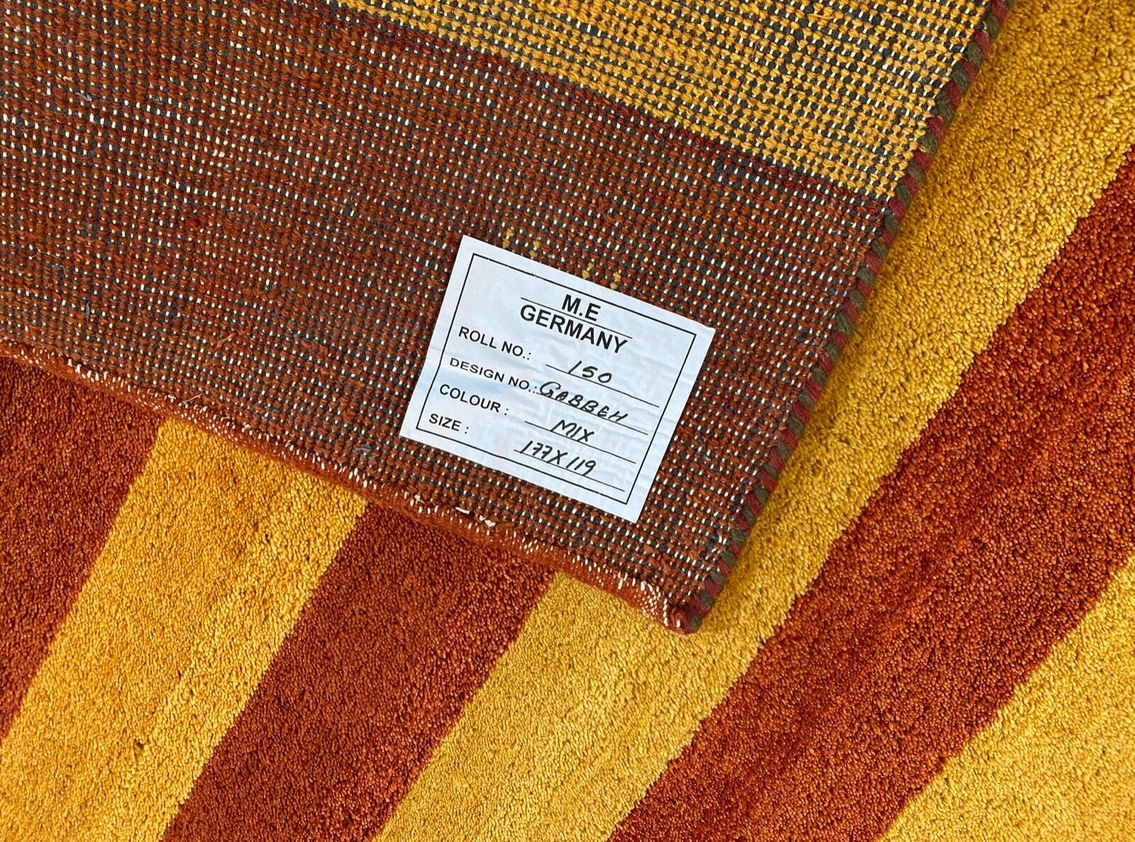 Gabbeh Teppich 120x180 cm Handgeknüpft Rot Gold Orientteppich 100% Wolle R150