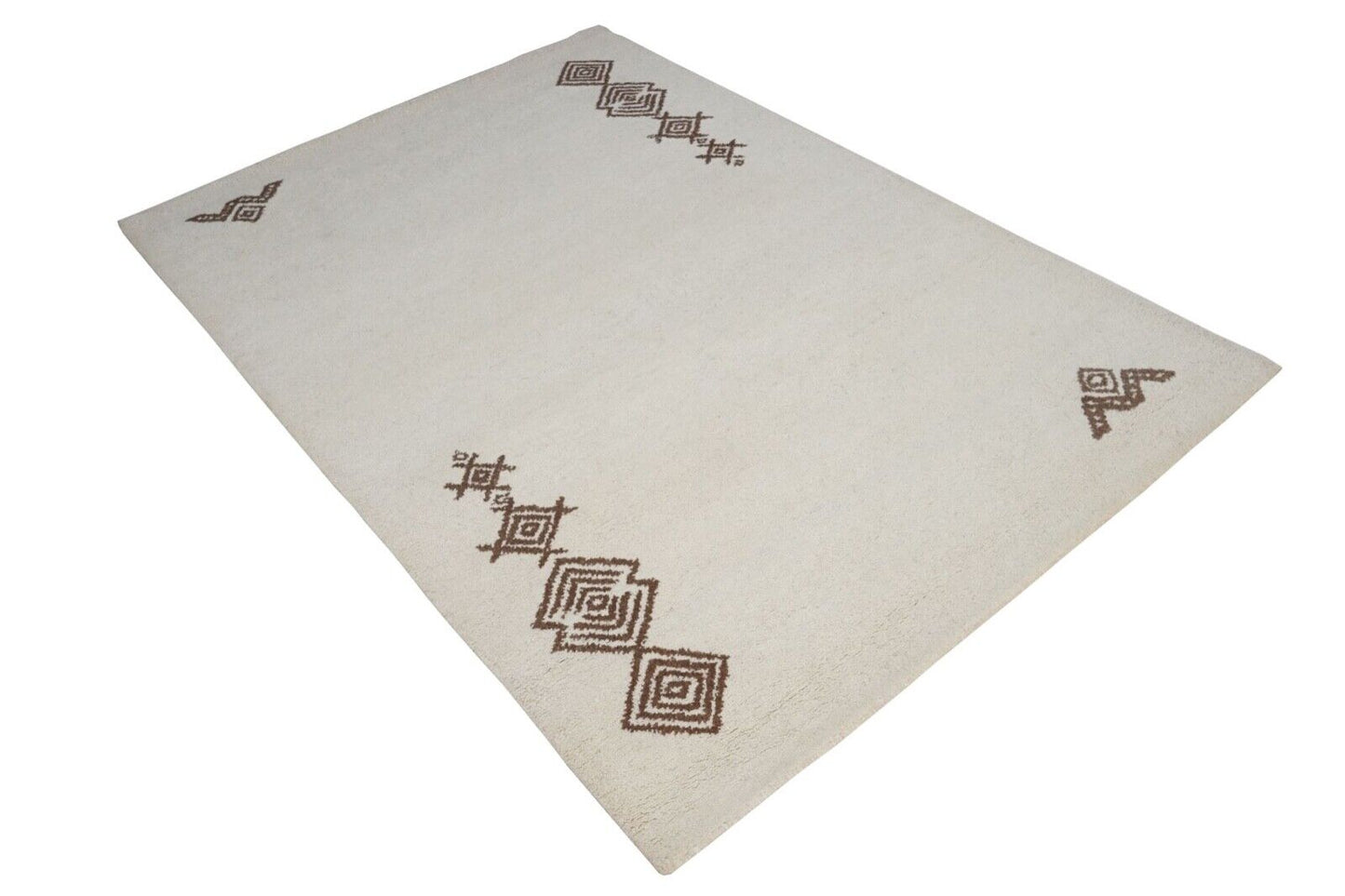 Teppich 100% Wolle Beige 160X230 cm Orientteppich Handgetuftet HT421
