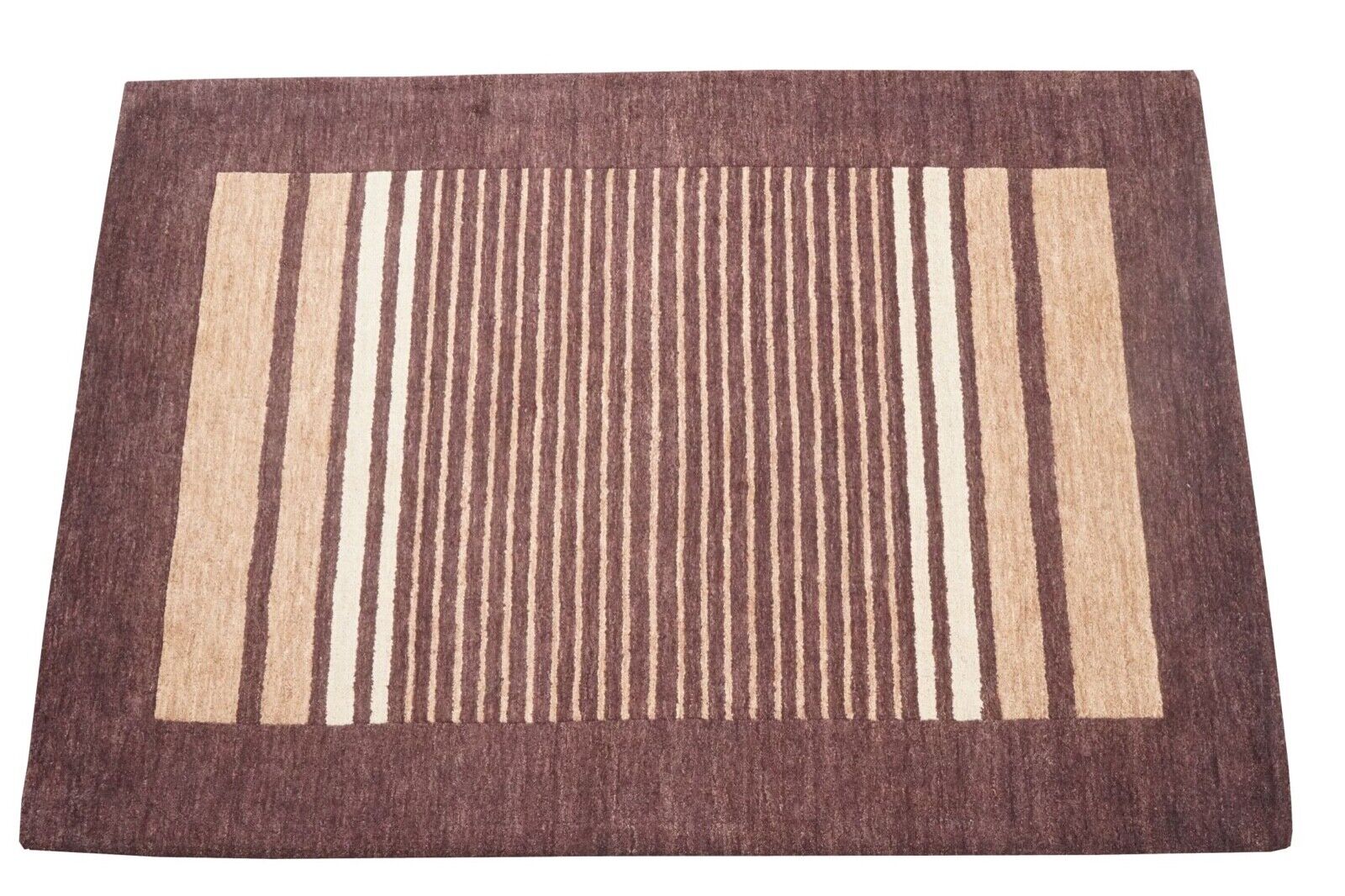 Tabakfarbe 140X200 cm Teppich 100% Wolle Braun Orientteppich Handgetuftet HT570