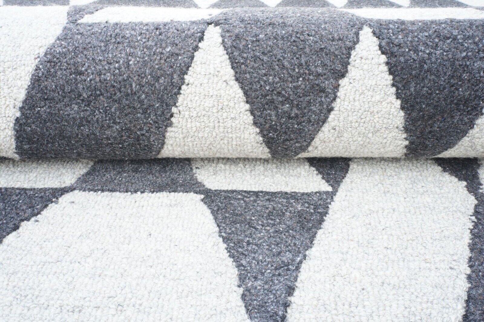 Grau Beige Teppich 100% Wolle 160X230 cm Orientteppich Handgetuftet HT267