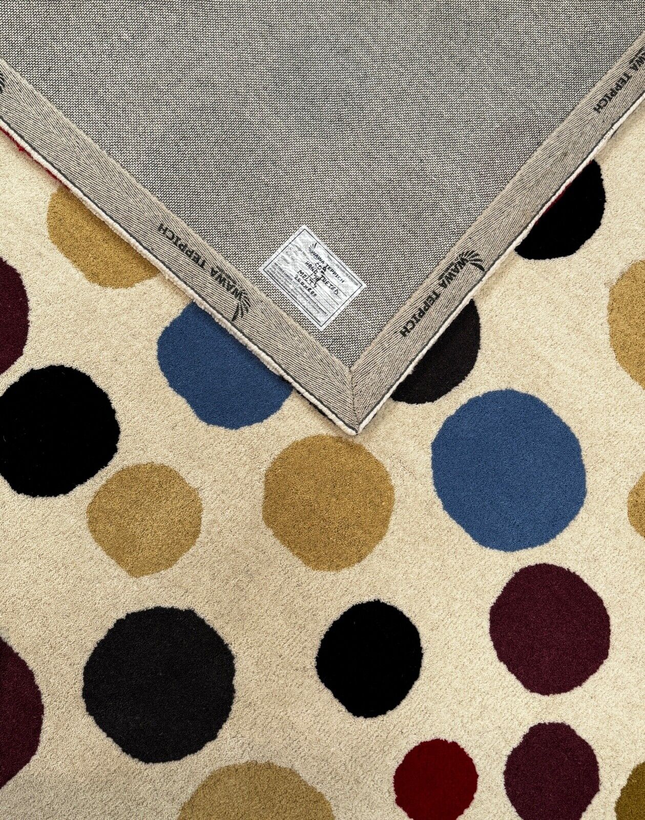 Wohnzimmer Teppich 100% Wolle Beige 200X200 cm Orientteppich Handgewebt CD 2