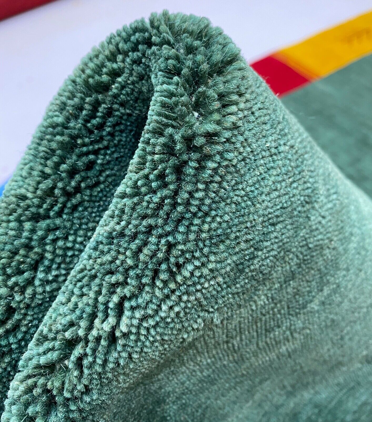 Orientteppich Gabbeh Grün Loom Teppich Handgefertigt 100% Wolle 200X300 CM