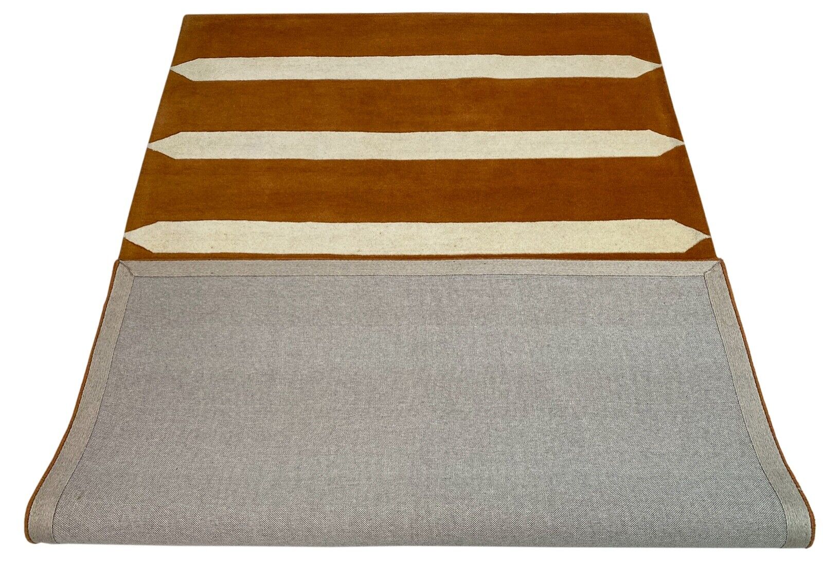 Orientteppich Rost Beige 100% Wolle Handgetuftet Bronzefarbe Teppich 155X245 CM