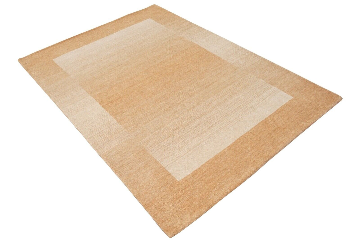 Teppich 100% Wolle Gold Beige 160X230 cm Handgetuftet Orientteppich HT316u