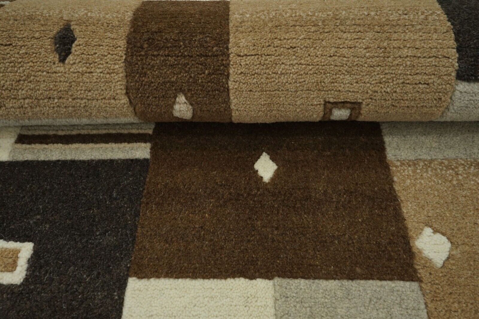 Nepal Teppich 100% Wolle Handgeknüpft Beige Braun 97X166 cm Orientteppich N776