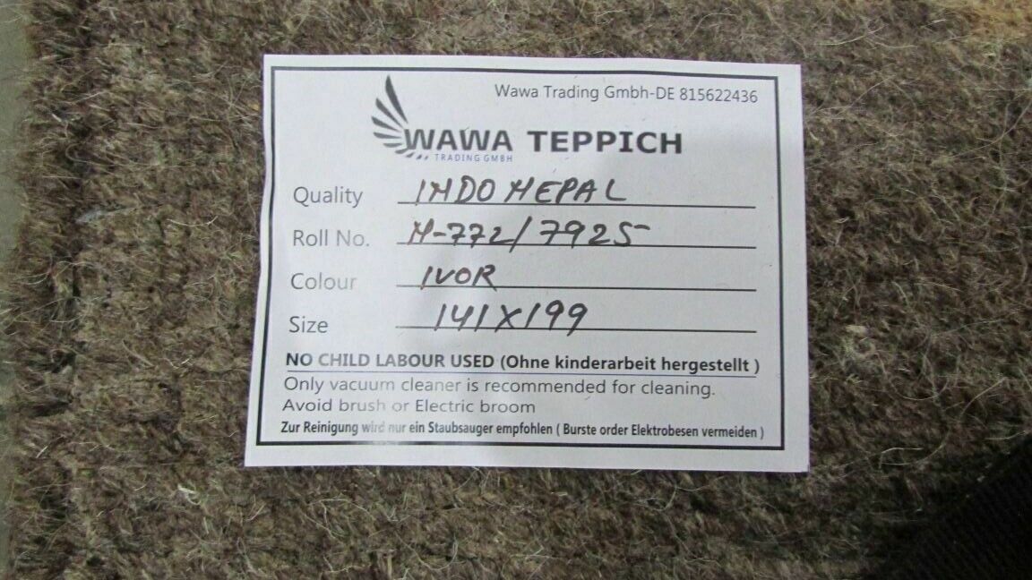 Beige Braun Nepal Teppich Handgeknüpft 100% Wolle Orientteppich 140X200 cm N772