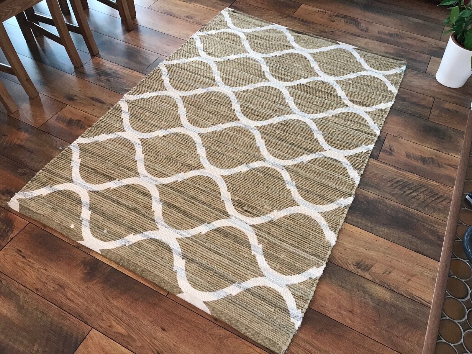 Handgewebter Kilim Dhurry Chindi Teppich Baumwolle 120X180 CM Flickenteppich