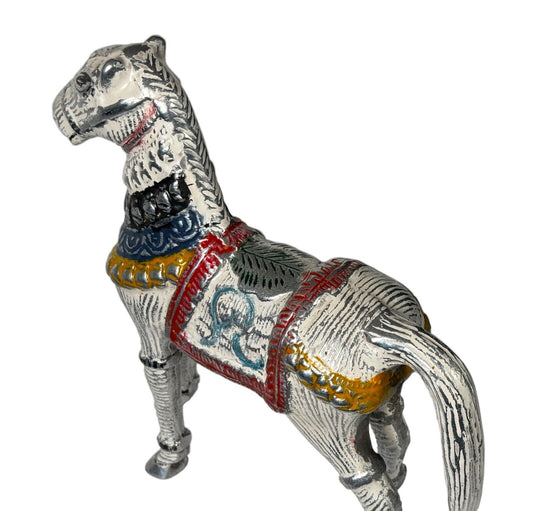 Skulptur Deko PFERD Aluminiumsockel HORSE Figur STATUE Handgefertig