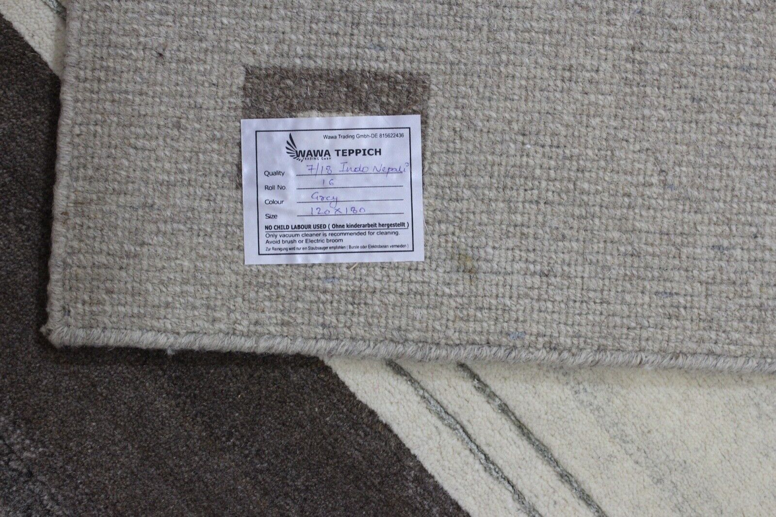 Indo Nepal Teppich Handgeknüpft Grau Beige Braun 120X180 cm Wolle Orientteppich