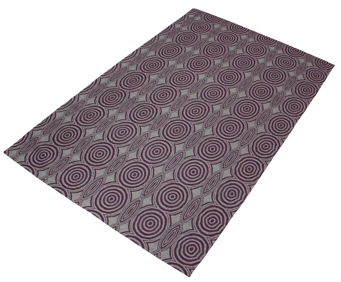Teppich Flachgewebe Baumwolle Viskose 150x240 cm Jacquard Silber JST21