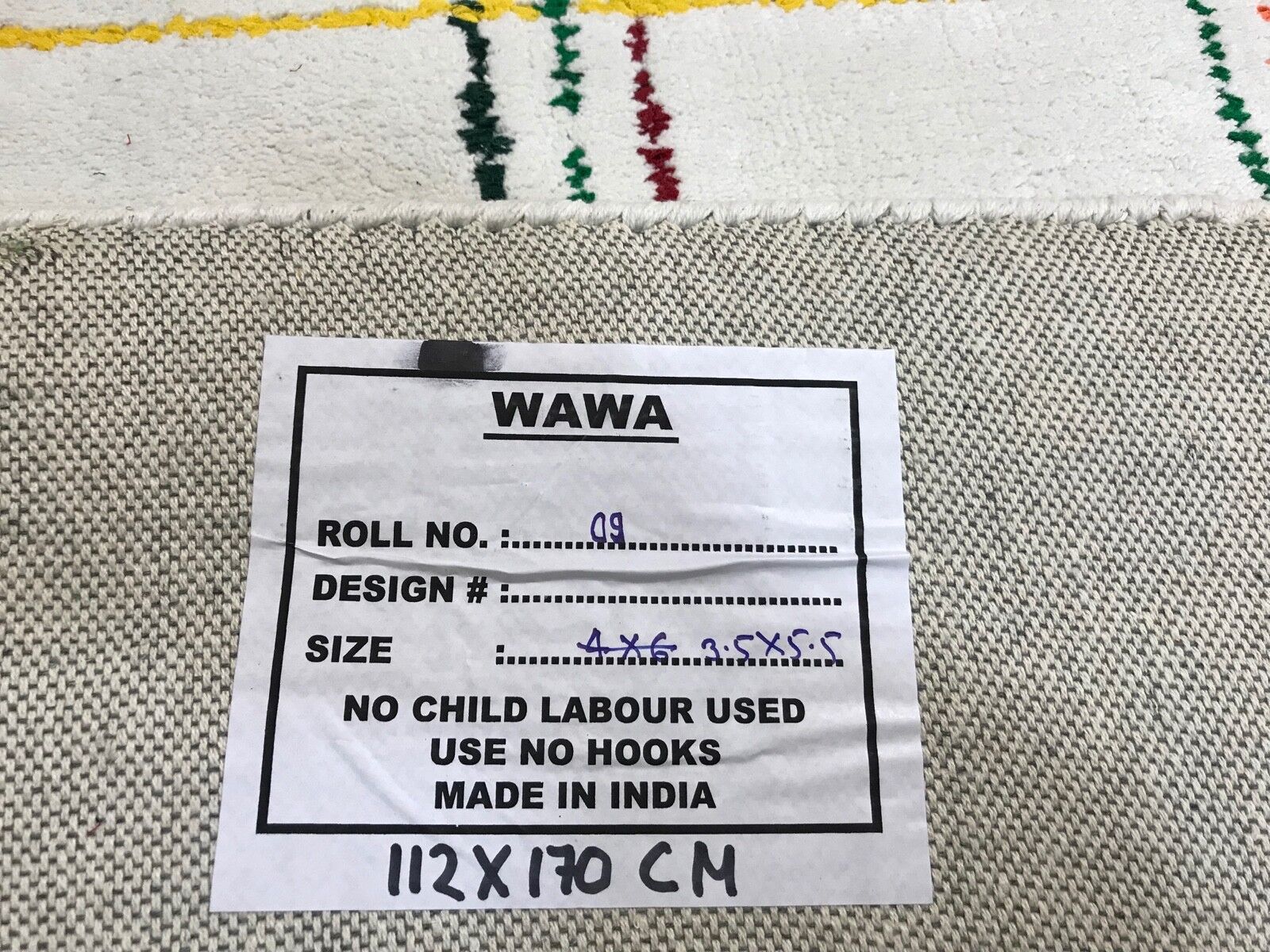 Tappeto orientale, beige, 100% lana, tappeto di design, annodato a mano, 110x170 cm