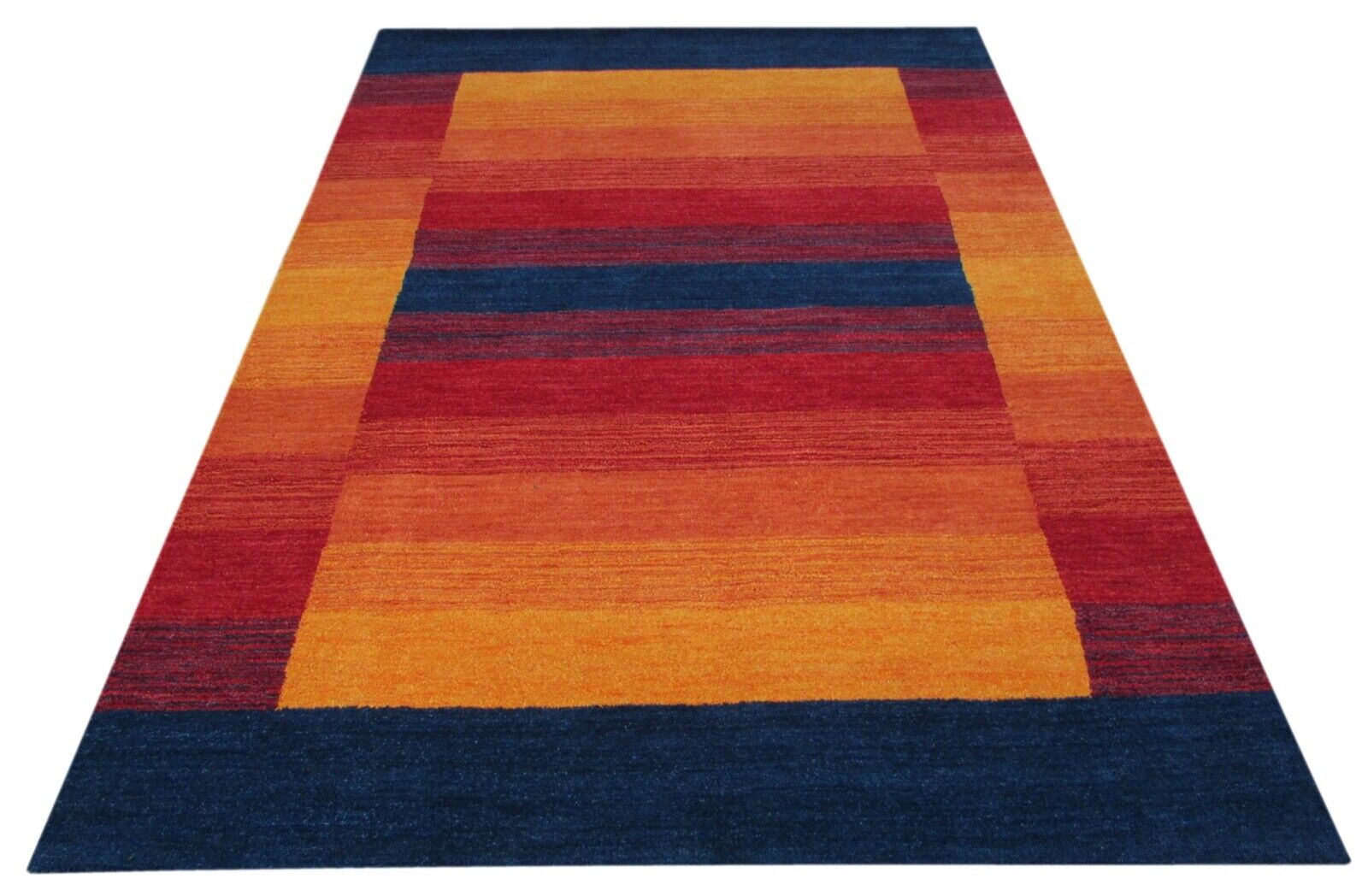 Preproga 100 % volna 160 x 230 cm zlato rdeča modra orientalska preproga ročno tkana T815