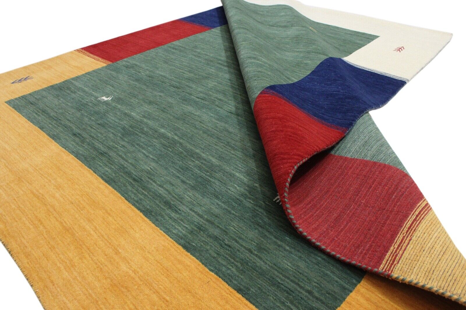 Orientteppich Gabbeh Grün Loom Teppich Handgefertigt 100% Wolle 250X300 CM