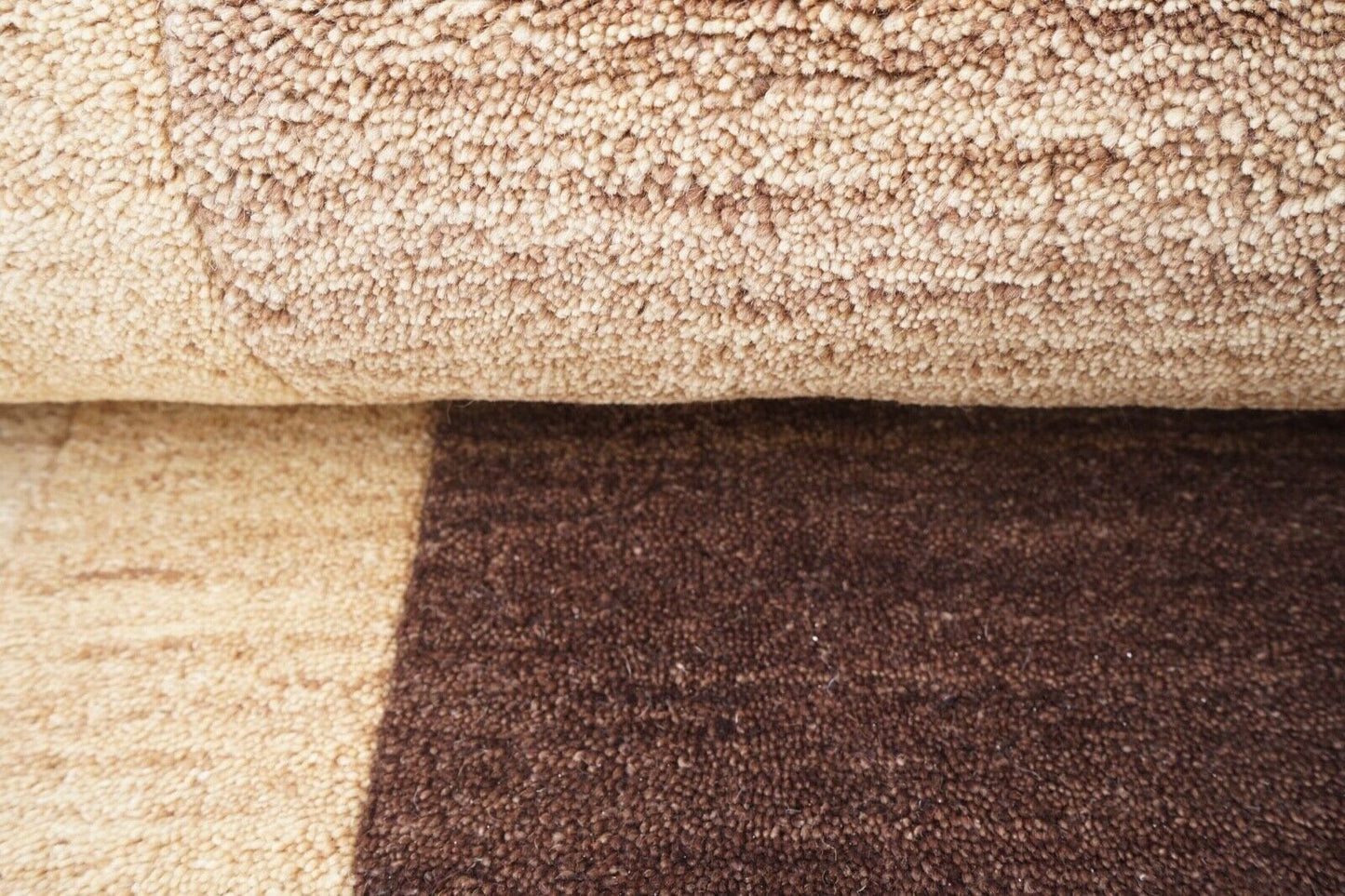 Beige Braun 140X200 cm Teppich 100% Wolle Orientteppich Handgetuftet HT622