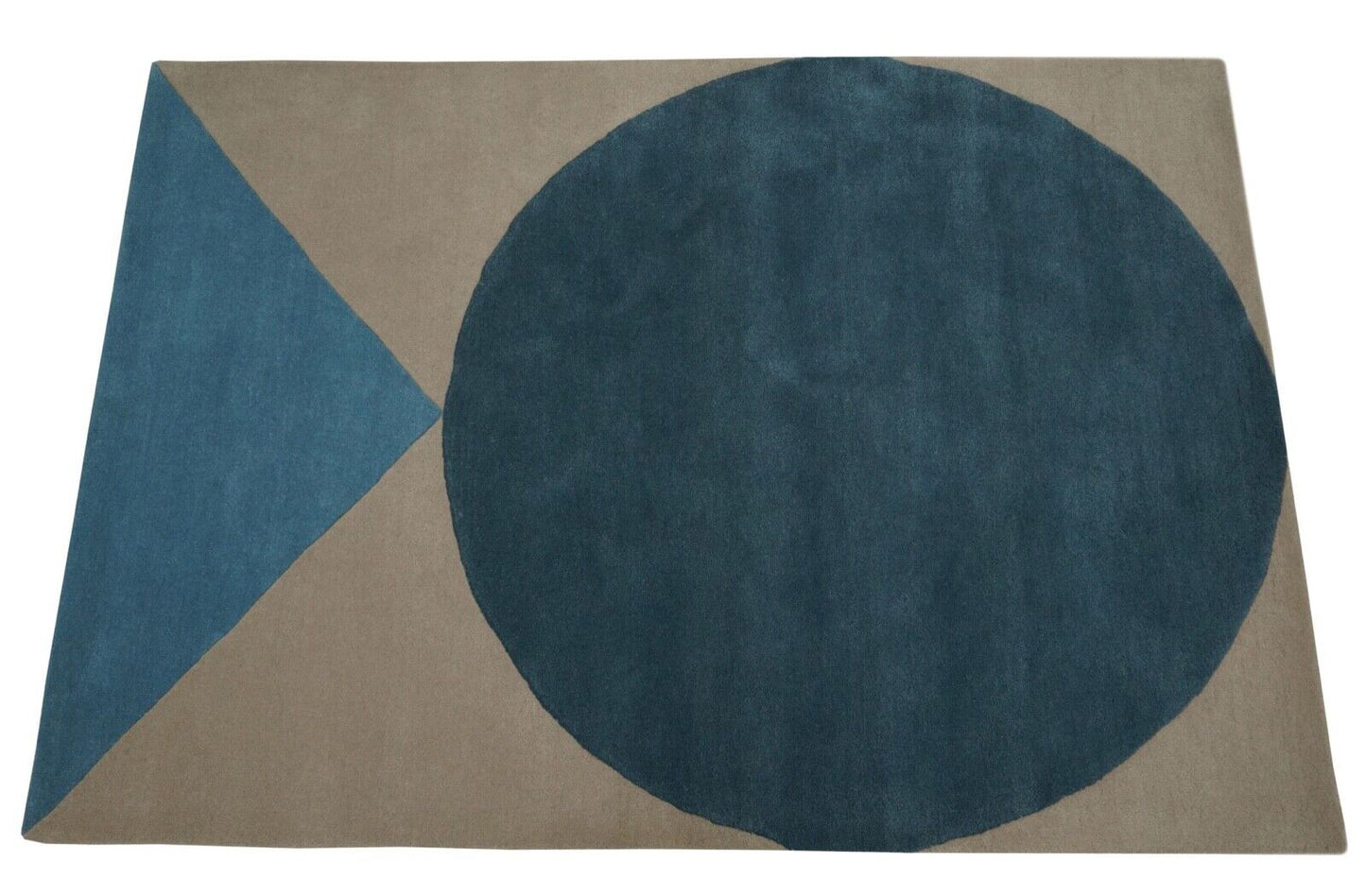 Beige Blau Teppich 160X230 cm 100% Wolle Orientteppich Handgetuftet HT212